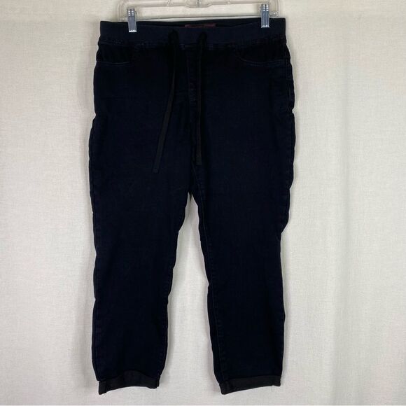 5/$25 No Boundaries Black Pull On Cropped Cuffed Hem Stretch Waistband L 11-13 - Picture 3 of 12